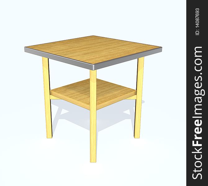 3d image of a table on white background