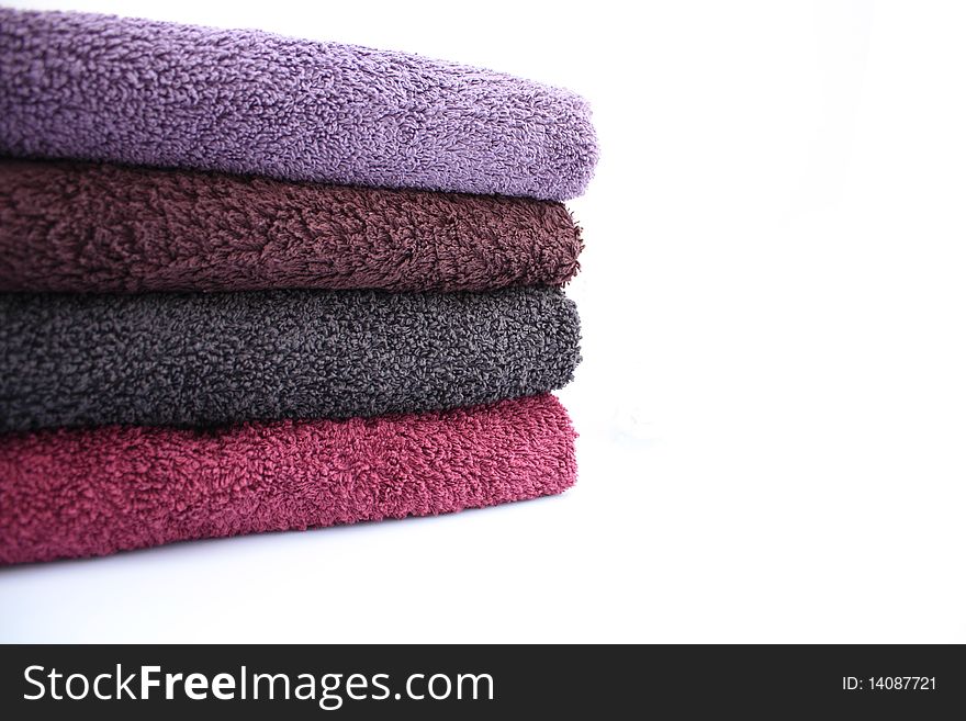 Stack of towels of cotton terry