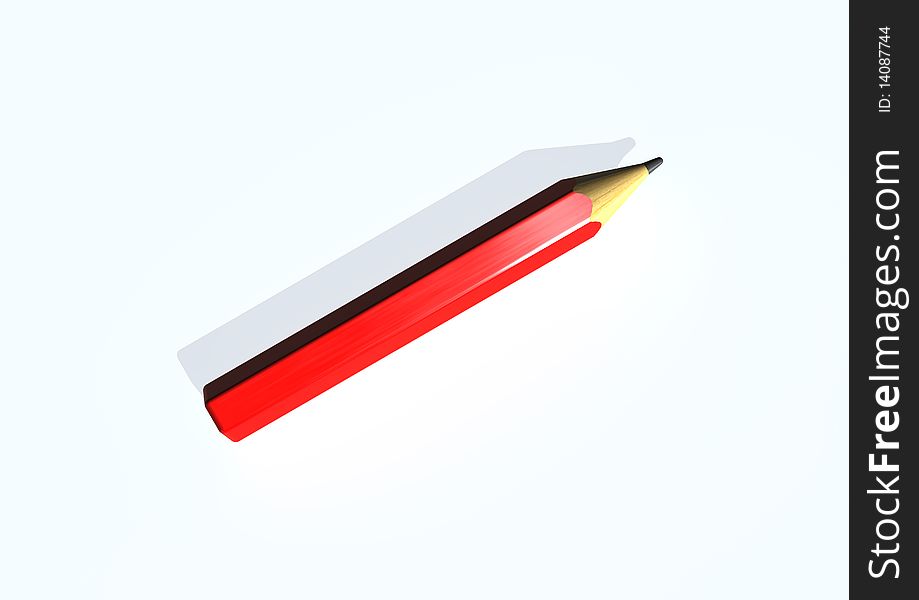 3d render illustration of a pencil