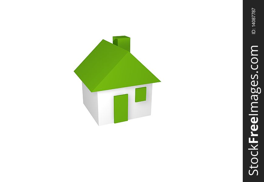 Small House On White Background