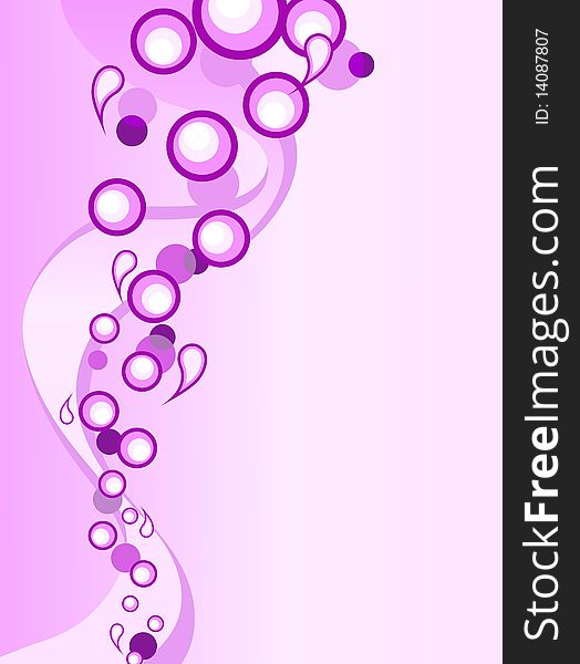 The abstract background with a circles and waves. The abstract background with a circles and waves