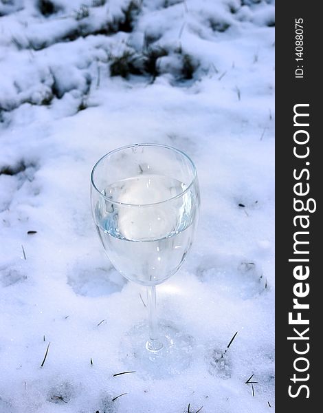 Glass Of Water In Snow