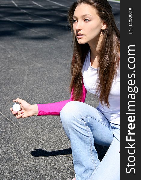 Teen girl at the sports competition