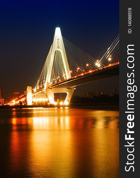 China Haikou Century Bridge Night