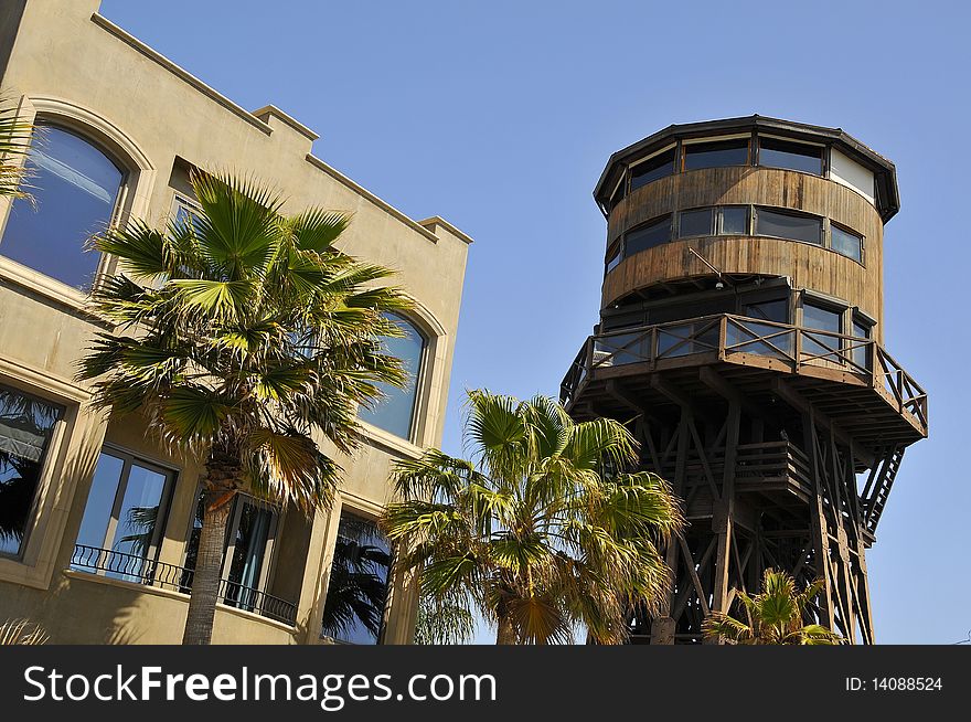 Converted Lighthouse Tower on Southern California Coastline near Long Beach