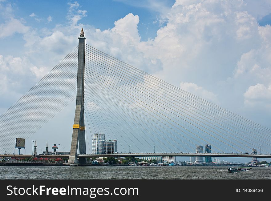 Bridge over the chao praya river in bangkok