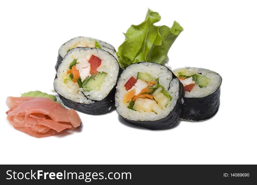 Photo of  rolled and sushi