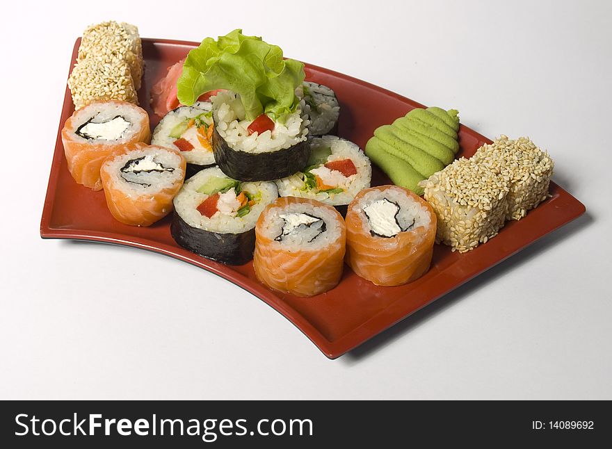 Photo of rolled and sushi