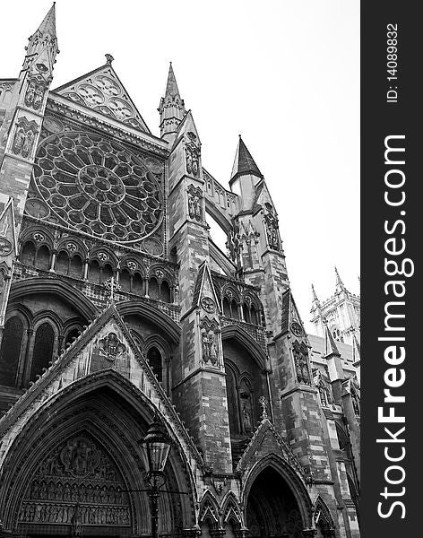 Black And White Image Of Westminster Abbey