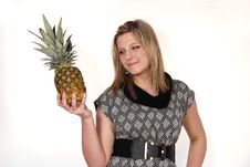 Woman With Pineapple Stock Photos Woman With Pineapple Stock Photos