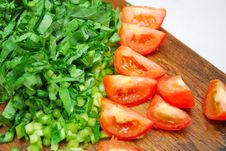 Freshly Cut Vegetables And Tomatoes Royalty Free Stock Photos Freshly Cut Vegetables And Tomatoes Royalty Free Stock Photos