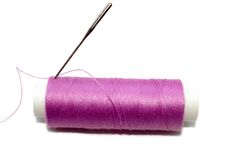 Sewing Needle & Thread Royalty Free Stock Images