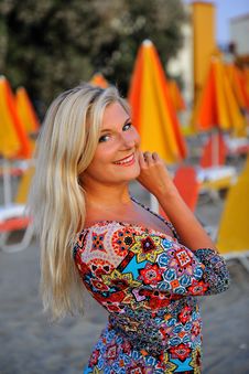Young Pretty Woman On The Beach Stock Image Young Pretty Woman On The Beach Stock Image