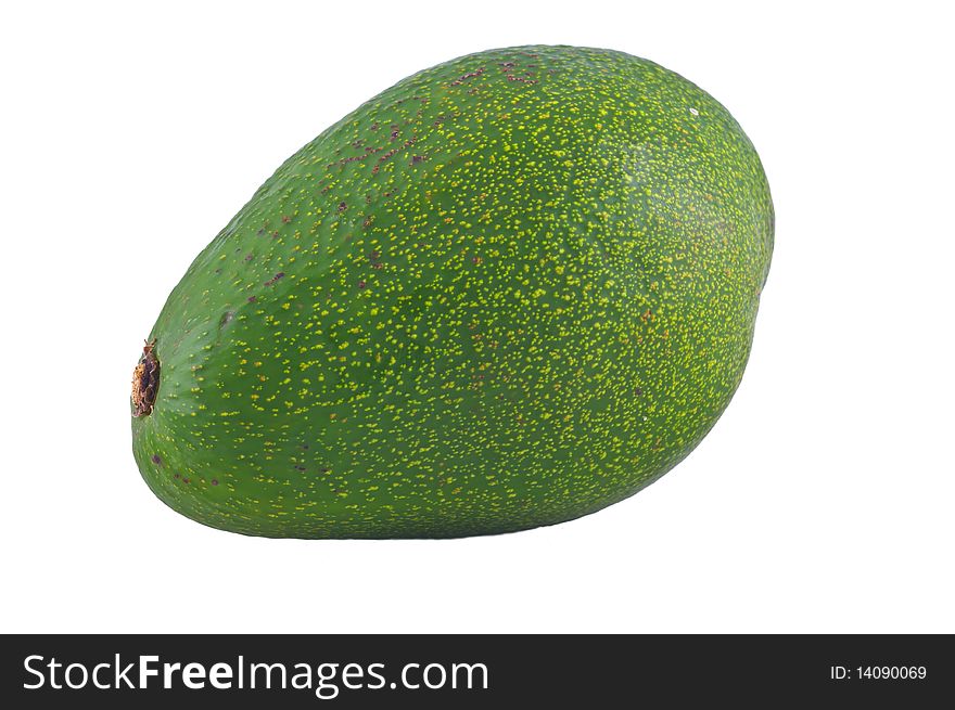 Green avocado isolated  on white background