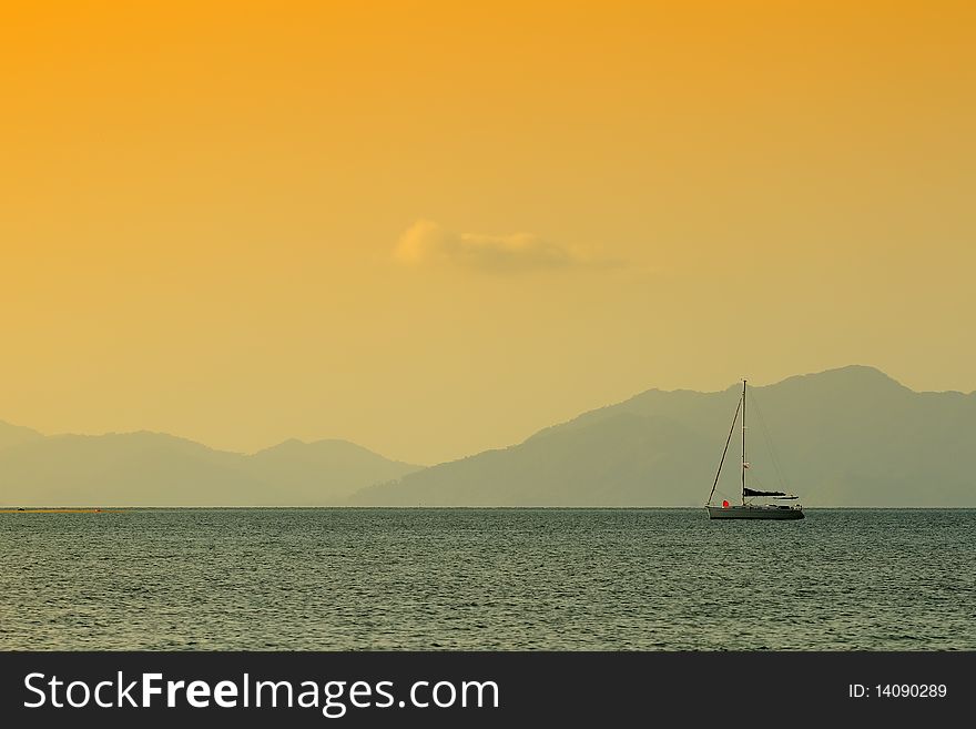 Sunset at Koh Mak  Beach at Thailand. Sunset at Koh Mak  Beach at Thailand