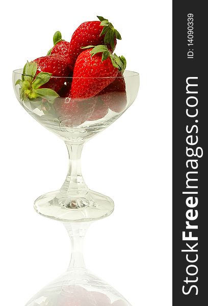 Strawberries in a crystal wineglass