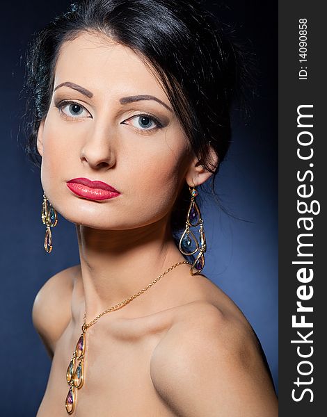 Beautiful woman wearing jewelry