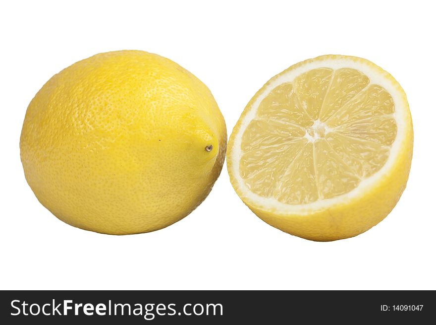 Cross section of lemon with clipping path. Cross section of lemon with clipping path