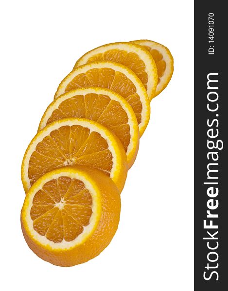 Sliced juicy orange for your refreshment (clipping path). Sliced juicy orange for your refreshment (clipping path)