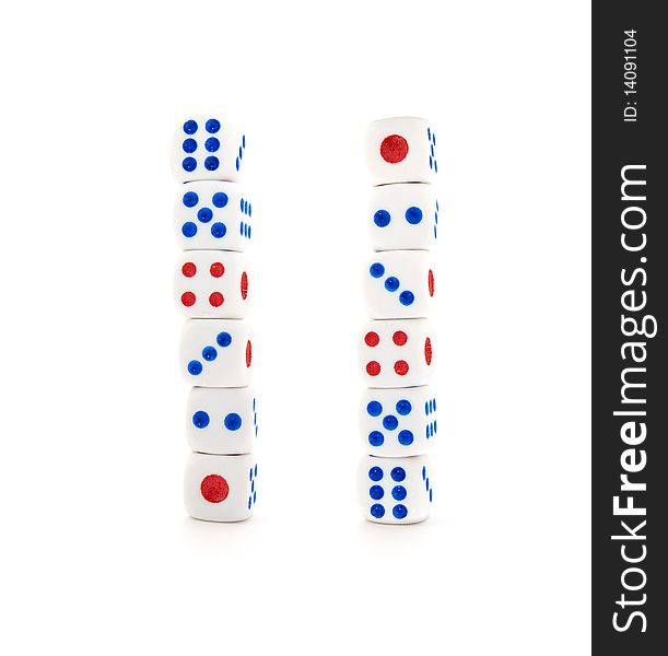 Set of white dices