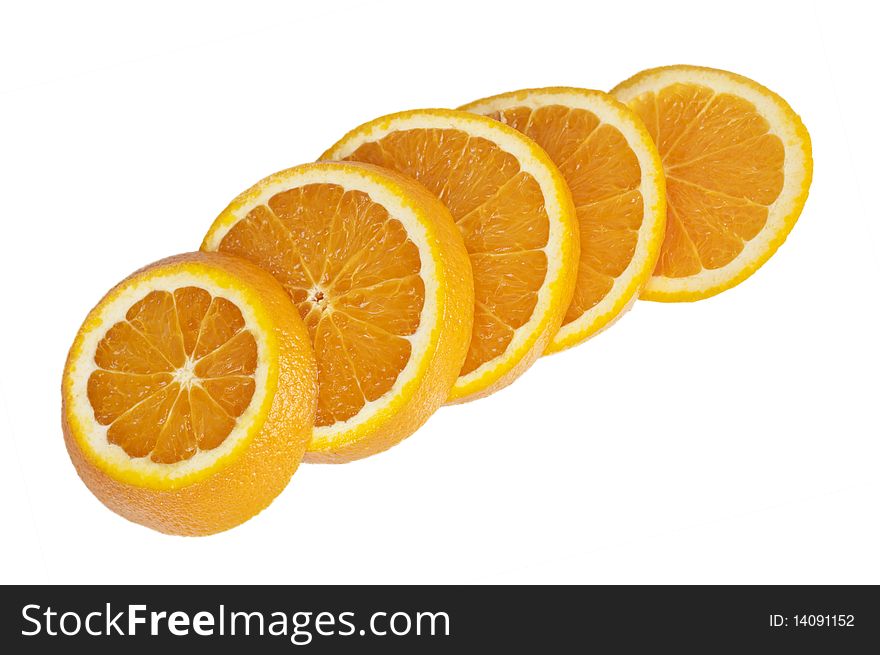 Nicely cut slices of orange (clipping path). Nicely cut slices of orange (clipping path)