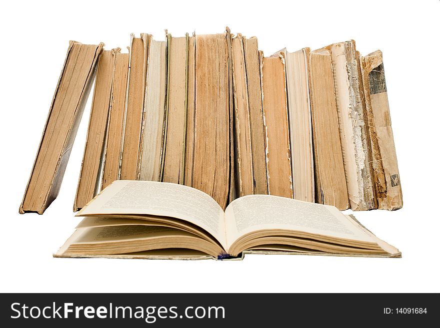 Old Vintage open book isolated on a white background with clipping path. Old Vintage open book isolated on a white background with clipping path.