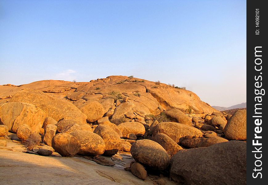 Rocky landscape in Erongo Mountains, Namibia