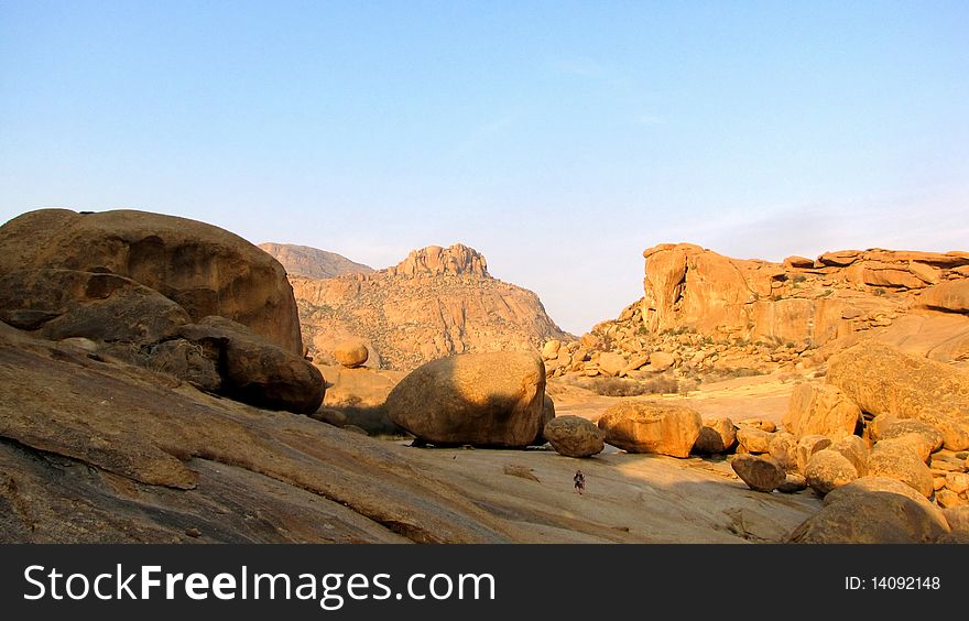 Rocky landscape in Erongo Mountains, Namibia