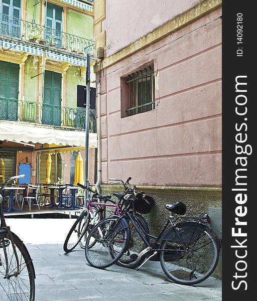 Bicycles in pisa street