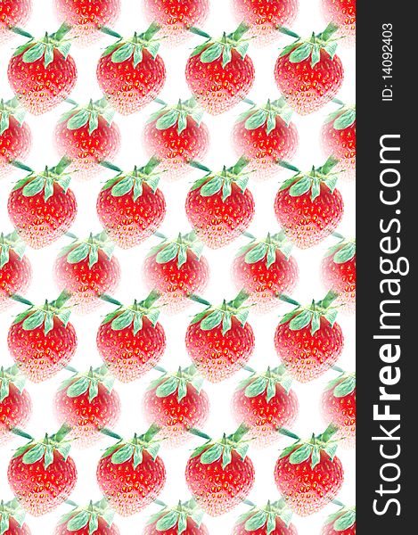 Strawberry seamless background tile pattern over white. Strawberry seamless background tile pattern over white