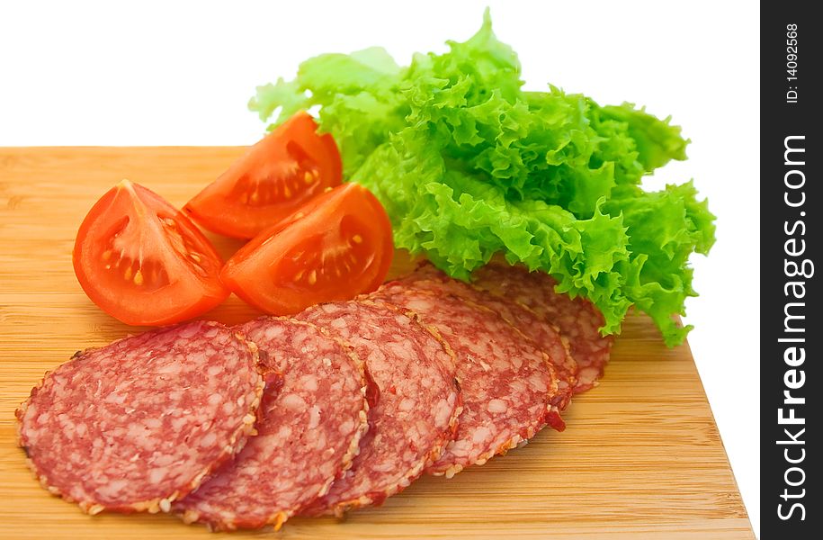 Slices Of Salami And Tomatoes
