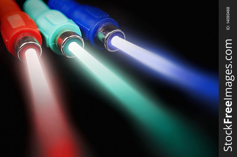 Video cables with light beams