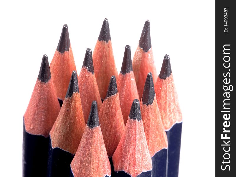 Close up with a stack of pencils. Close up with a stack of pencils