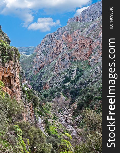 Topoliano Gorges in spring in Crete, Greece