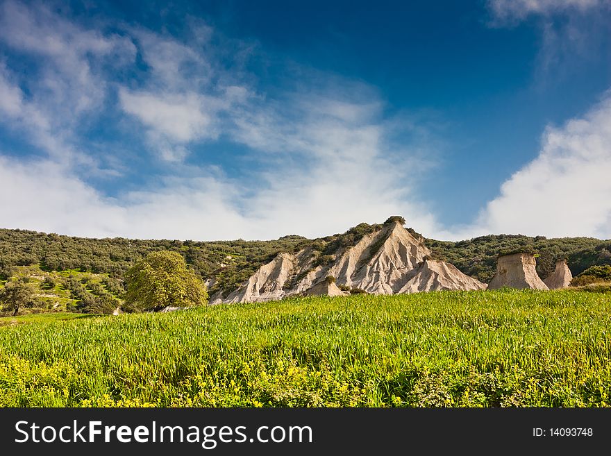 Komolithi geological phenomenon at Potamida in Crete, Greece