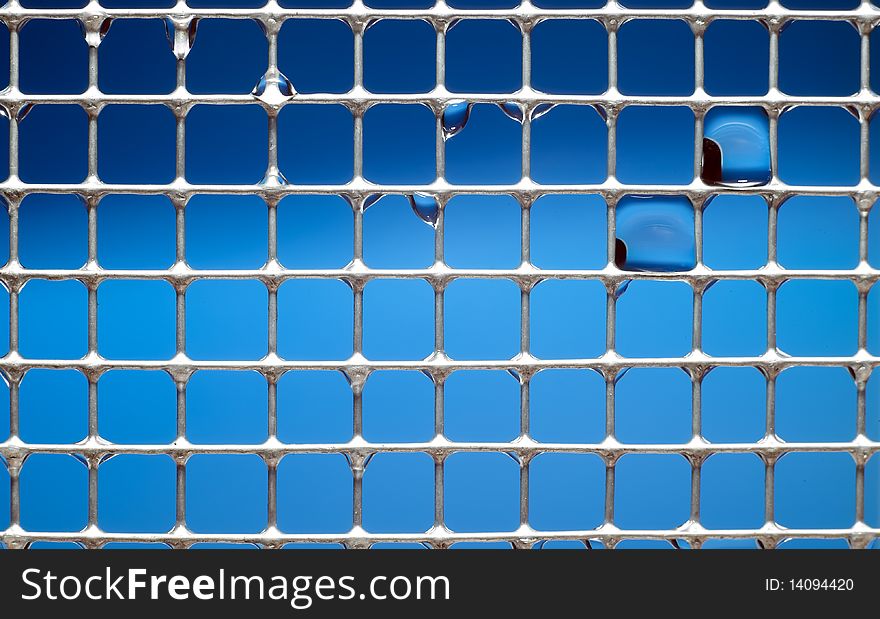 Texture of metal bars with water drops. Texture of metal bars with water drops