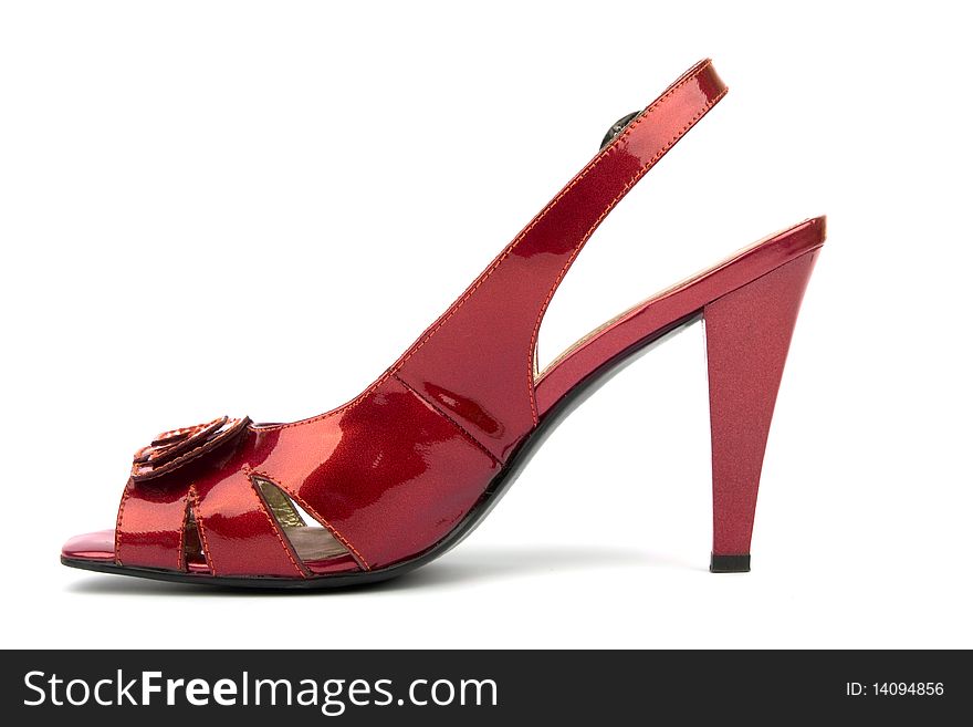 Red High Heels Shoe isolated on white background