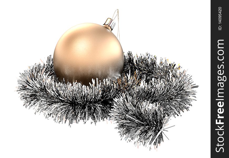 Christmas sphere with tinsel