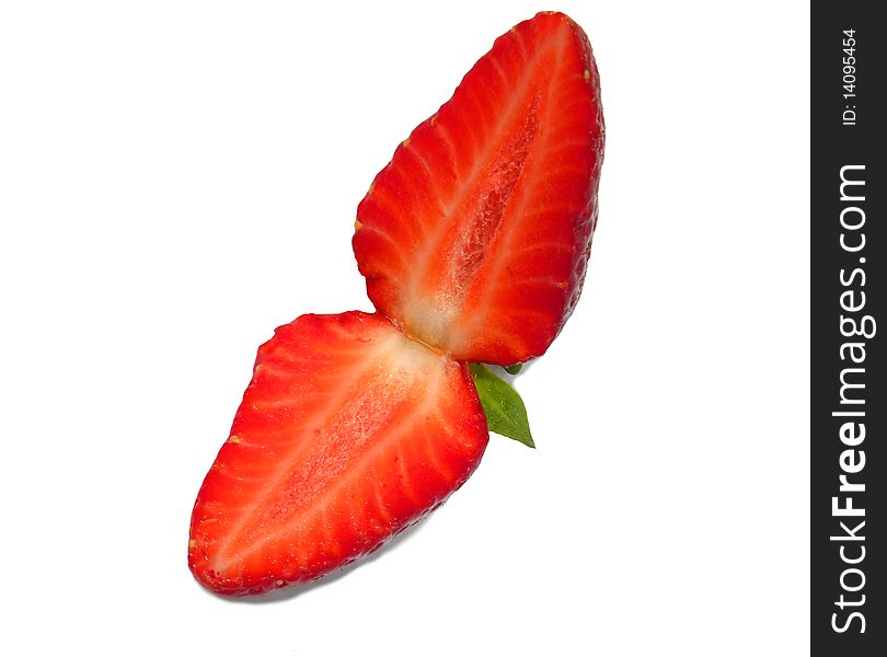 Juicy ripe strawberriy isolated on white background. Juicy ripe strawberriy isolated on white background