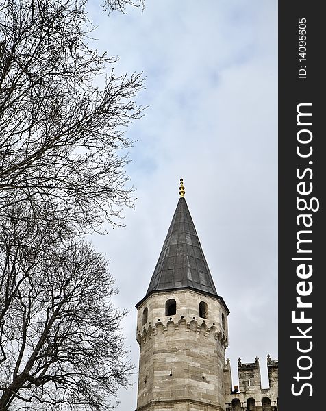 Turkey, Istanbul, Topkapi Palace, one of the external towers