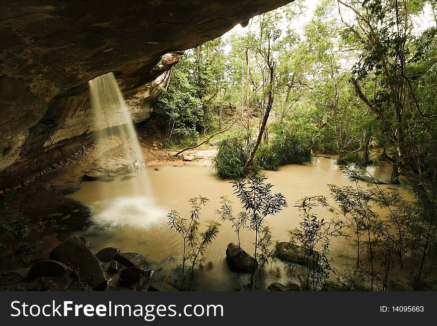 Sangchan Waterfall, Thailand. Known as the heart shape waterfall for it's characteristic