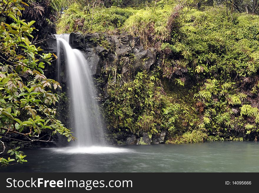 Waterfall in Hana Highway, Maui, Hawaii. Waterfall in Hana Highway, Maui, Hawaii