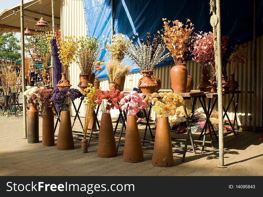 Dry Flowers on display at a Trade Fair in Kerala, India. Dry Flowers on display at a Trade Fair in Kerala, India
