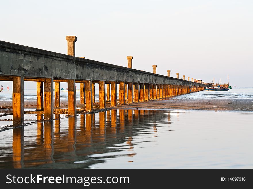 The jetty into the sea for a fisherman