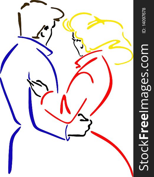 Vector Illustration Embracing Men And Women