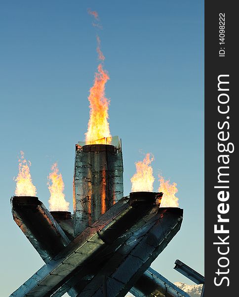 Olympic Flame at Vancouver Convention Center, 2010 Winter Games. Olympic Flame at Vancouver Convention Center, 2010 Winter Games.