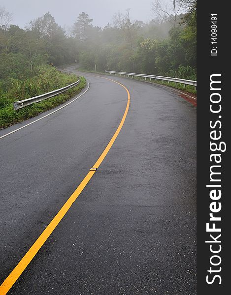 Curves on the mountain in Thailand