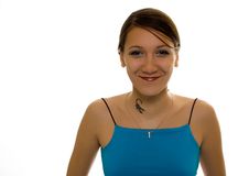 Beauty Brunette Girl Smiling Stock Photo