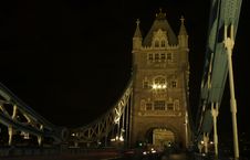 Night Traffic On Tower Bridge Stock Photography