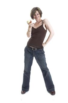 Woman Eating An Apple Stock Image